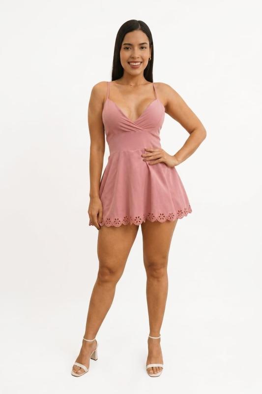 vestido  short tiras lacer